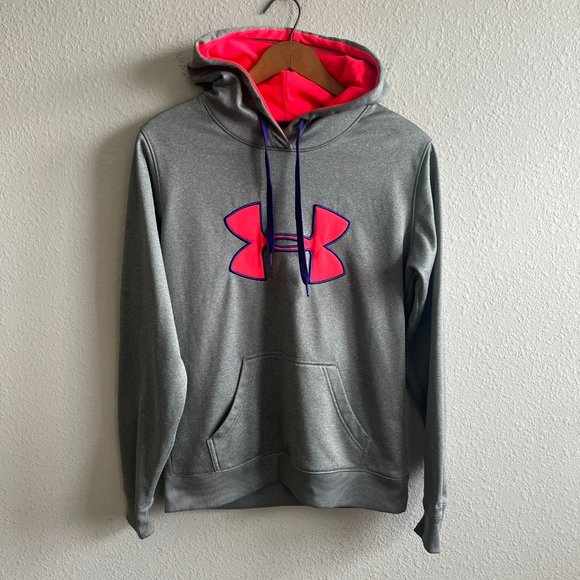 Under Armour Tops - Under Armour Women's UA Storm Grey Big Logo Hoodie Jacket Size S Style 1232476